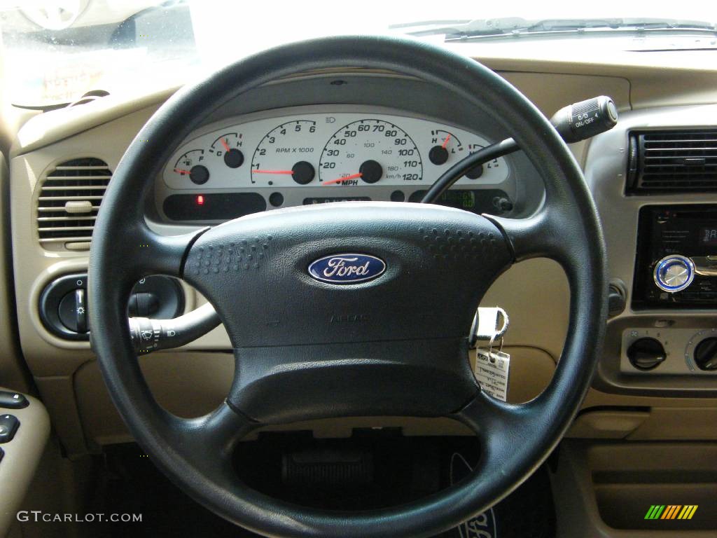 2004 Ford Explorer Sport Trac XLS Medium Pebble Steering Wheel Photo #698809