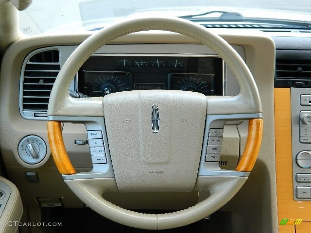 2008 Lincoln Navigator Luxury Stone Steering Wheel Photo #69881617
