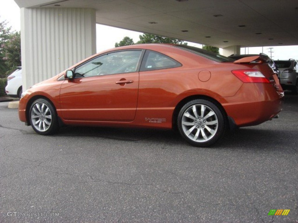 2009 Civic Si Coupe - Redline Orange Pearl / Black photo #4