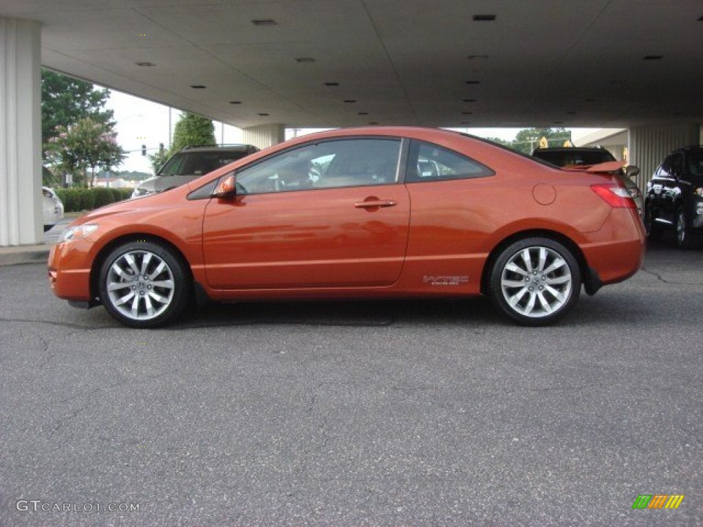 2009 Civic Si Coupe - Redline Orange Pearl / Black photo #5