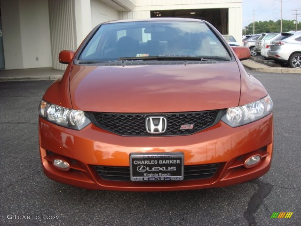 2009 Civic Si Coupe - Redline Orange Pearl / Black photo #7