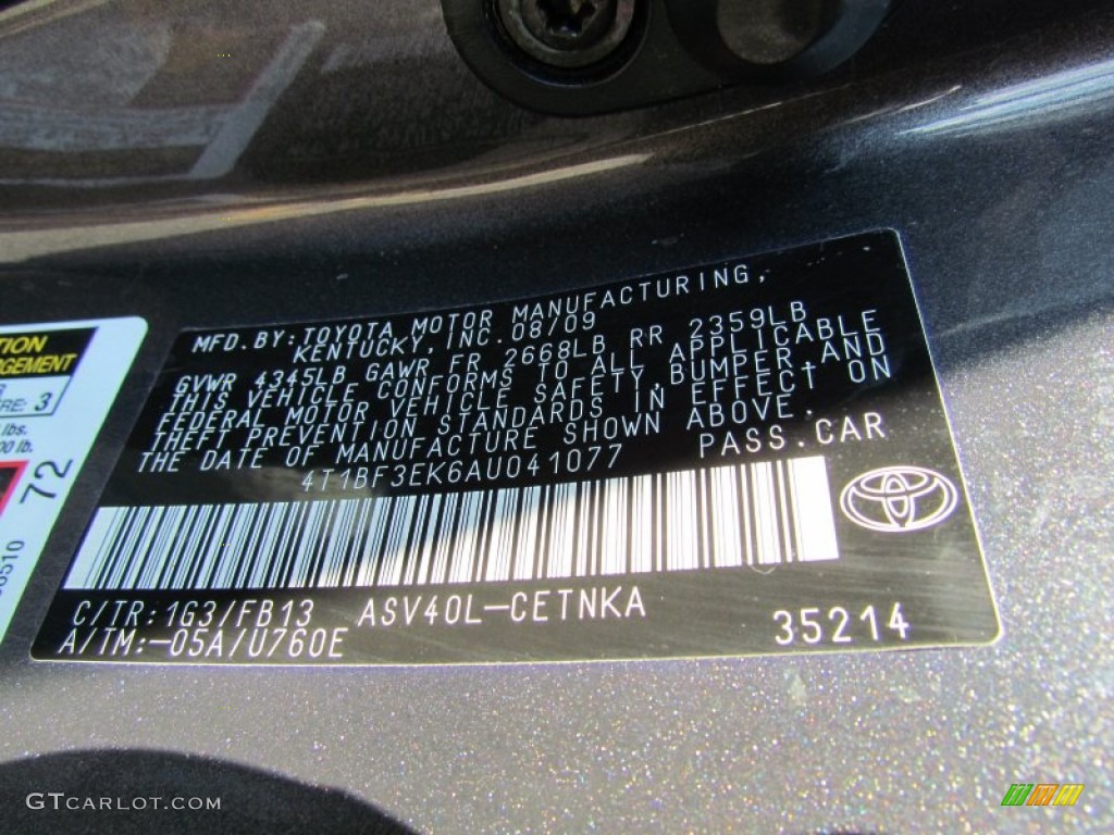 2010 Camry LE - Magnetic Gray Metallic / Ash Gray photo #7