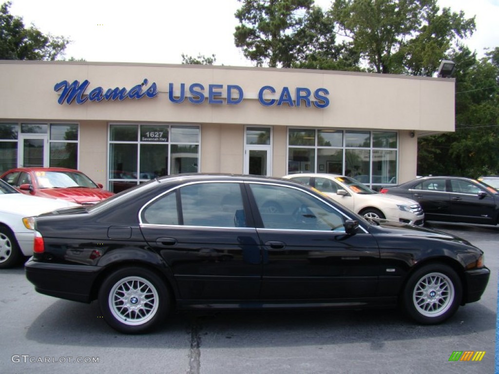 2002 5 Series 525i Sedan - Jet Black / Sand photo #1