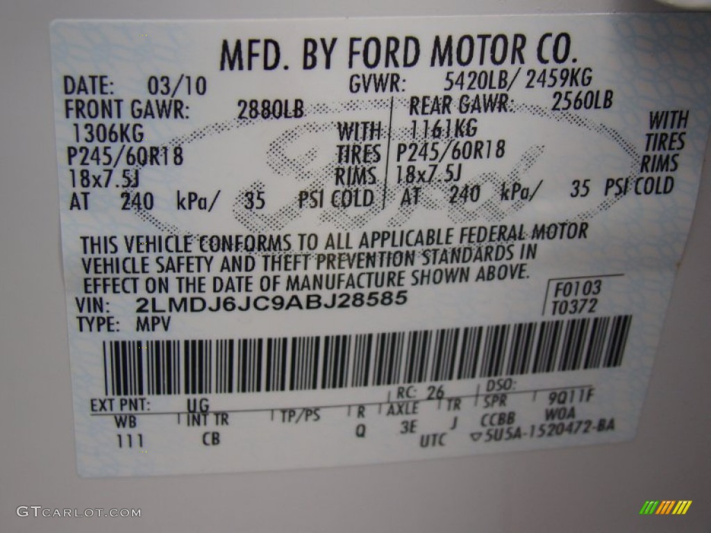2010 MKX FWD - White Platinum Tri-Coat / Light Camel photo #30