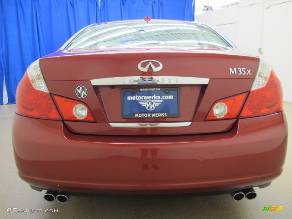 2006 M 35x Sedan - Crimson Roulette Pearl / Wheat photo #7