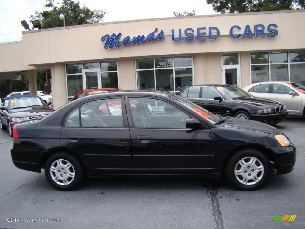 2001 Civic LX Sedan - Nighthawk Black Pearl / Gray photo #1