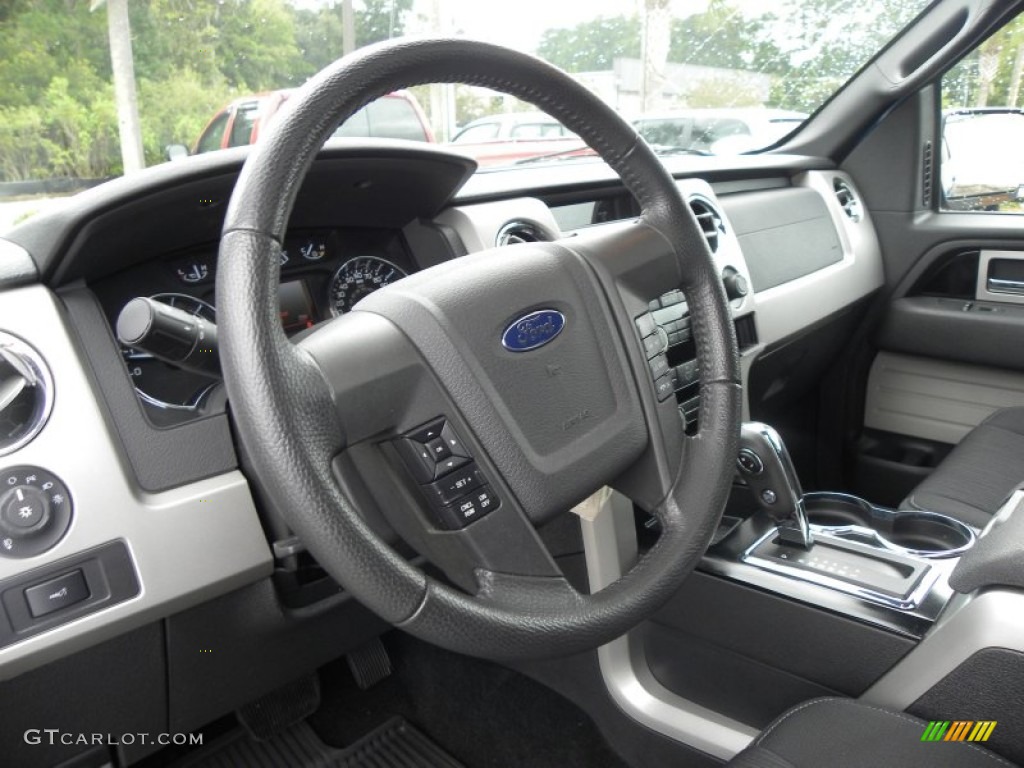2011 Ford F150 FX4 SuperCrew 4x4 Black Steering Wheel Photo #69889698