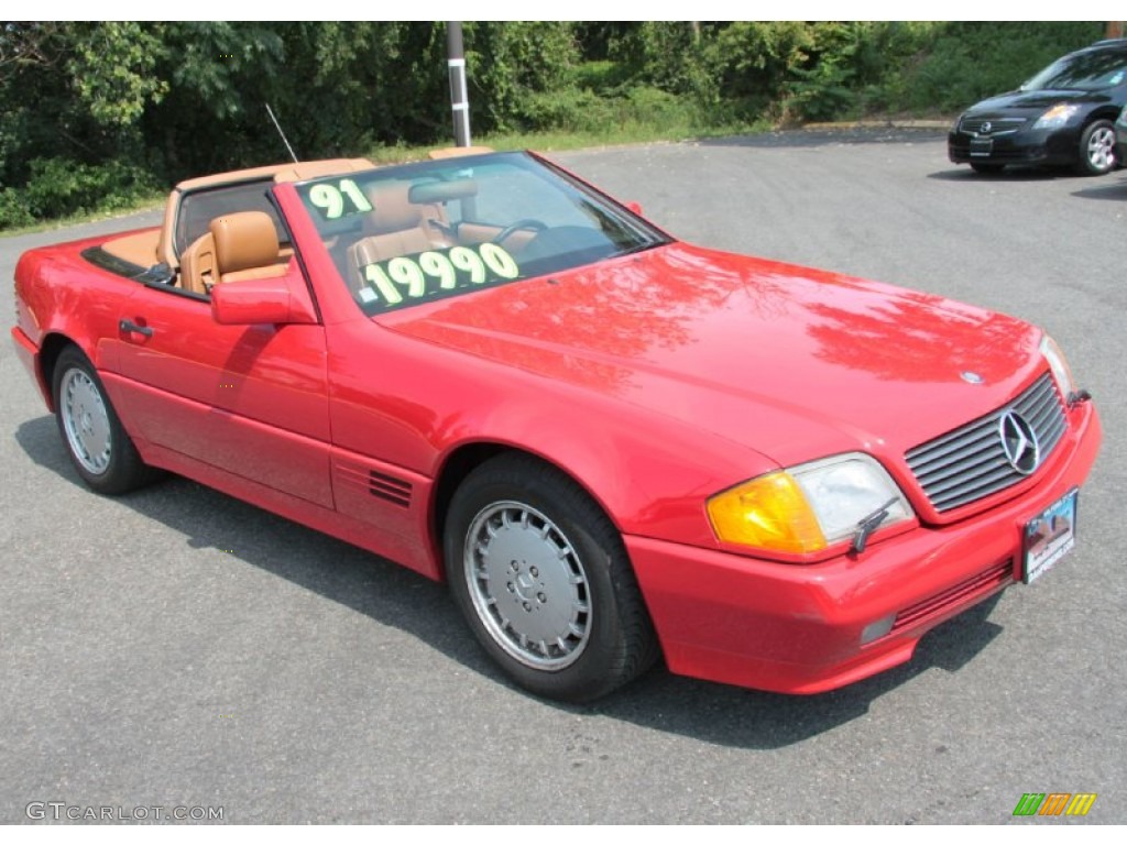 Signal Red 1992 Mercedes-Benz SL 500 Roadster Exterior Photo #69893262