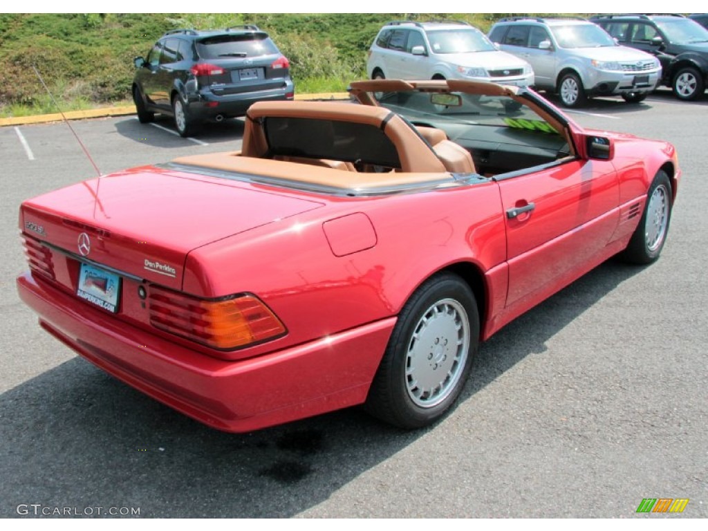 1992 SL 500 Roadster - Signal Red / Parchment photo #6