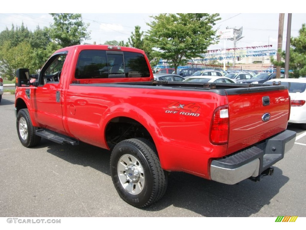 2008 F350 Super Duty XLT Regular Cab 4x4 - Bright Red / Medium Stone photo #7