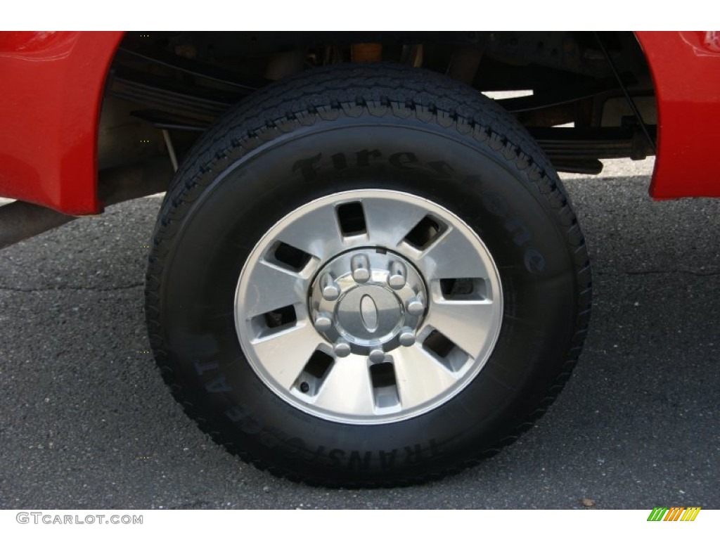 2008 F350 Super Duty XLT Regular Cab 4x4 - Bright Red / Medium Stone photo #17