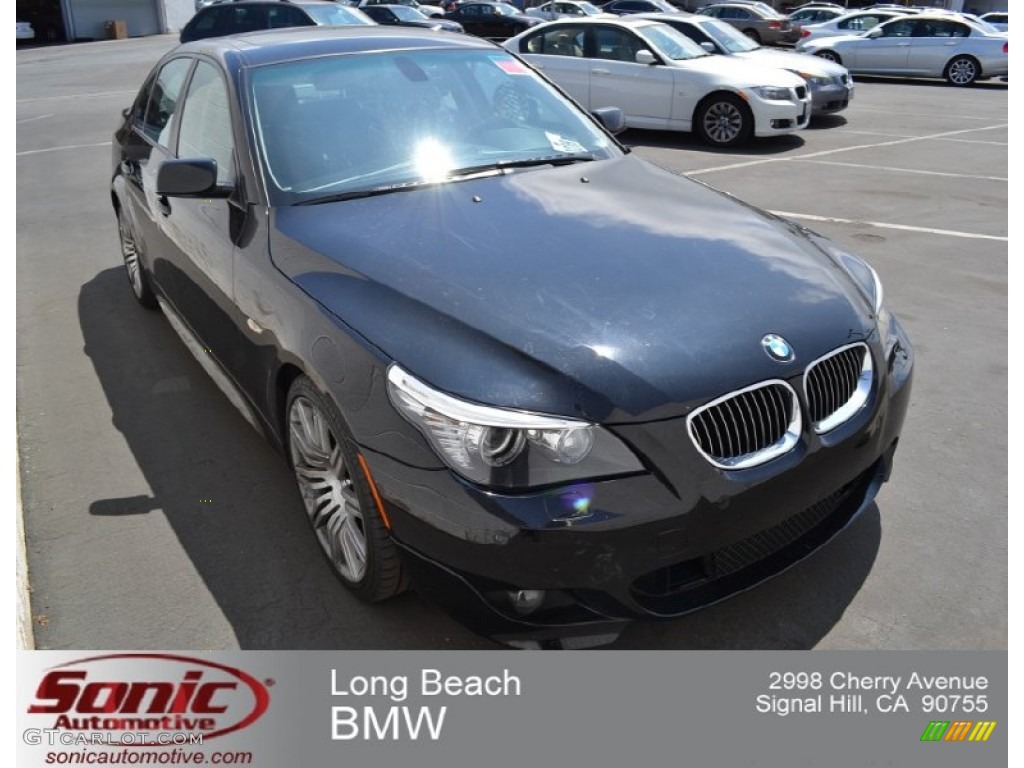 2008 5 Series 550i Sedan - Black Sapphire Metallic / Black photo #1