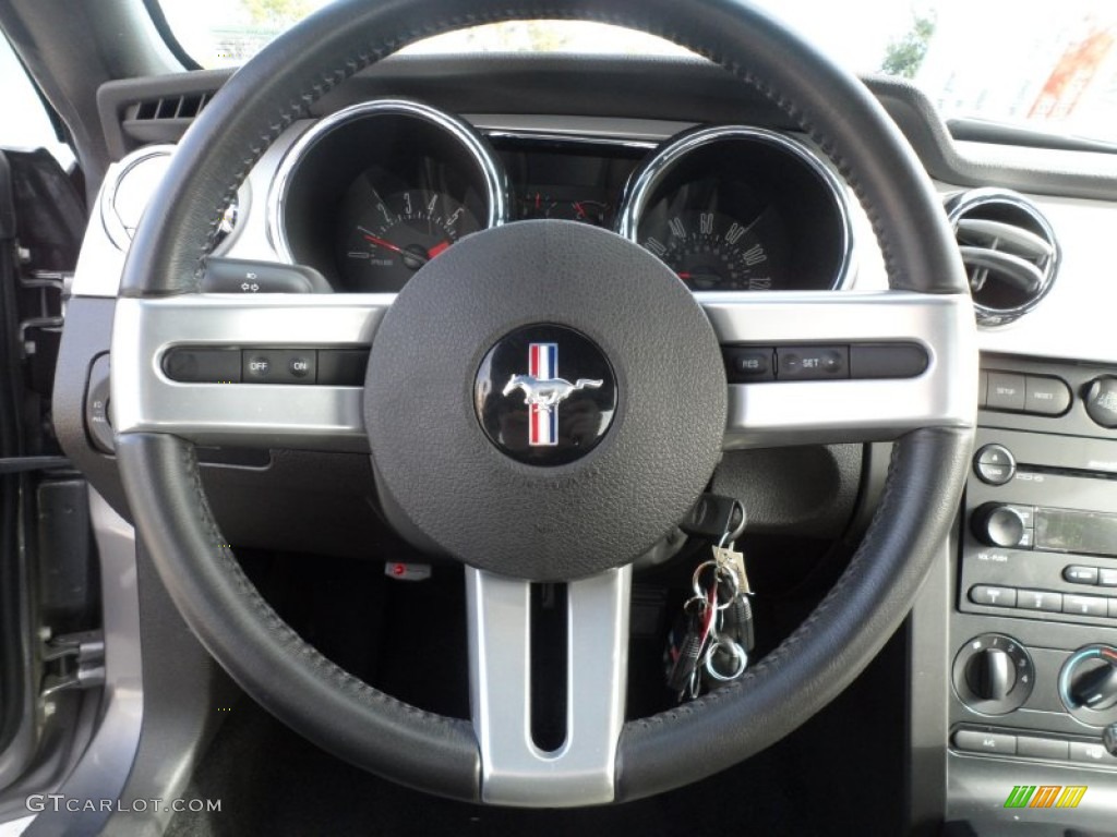 2007 Ford Mustang V6 Premium Coupe Dark Charcoal Steering Wheel Photo #69896098