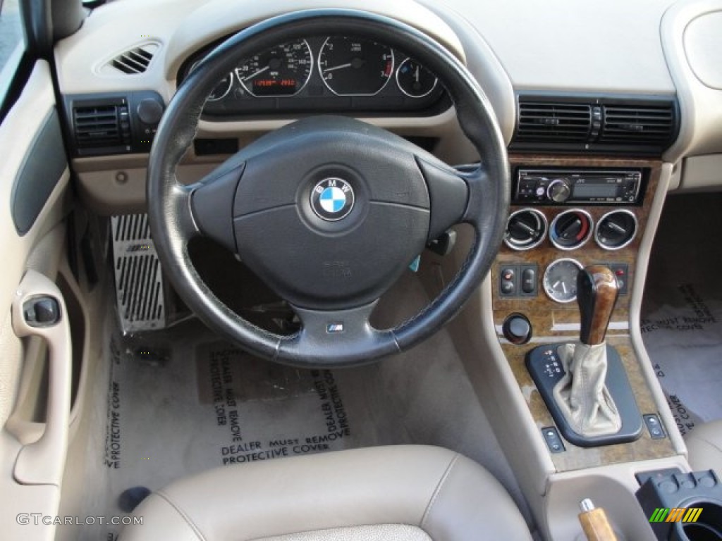 2001 BMW Z3 3.0i Roadster Beige Dashboard Photo #69900040
