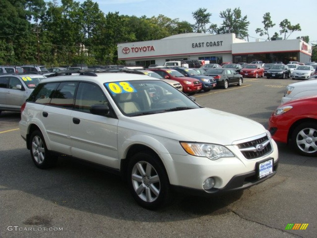 2008 Outback 2.5i Wagon - Satin White Pearl / Warm Ivory photo #1