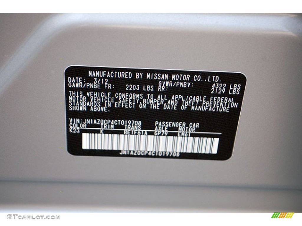 K23 2012 Nissan LEAF SL Parts