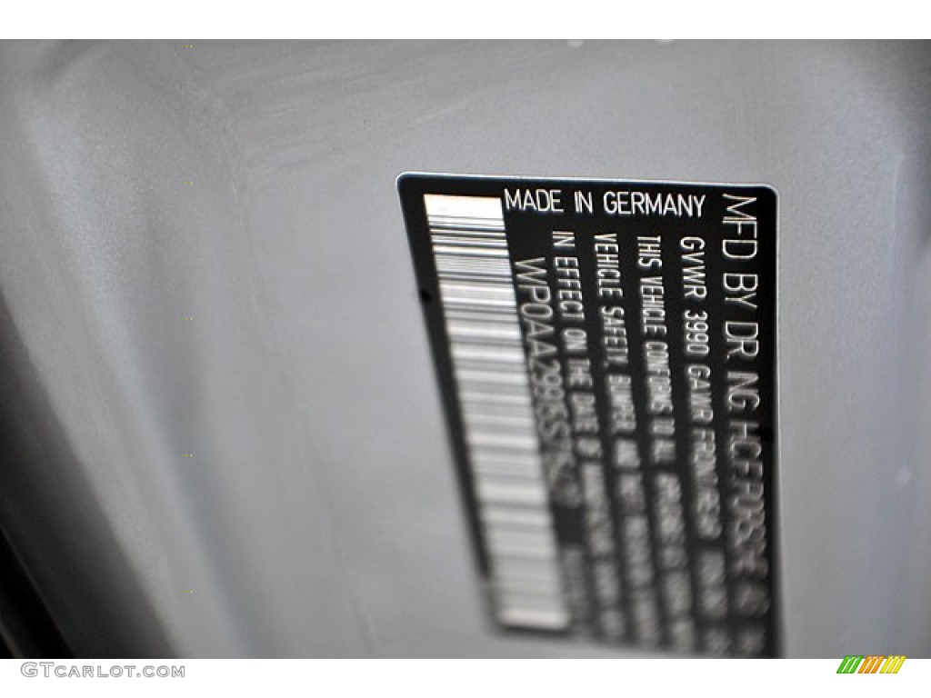 2005 Porsche 911 Carrera Coupe Info Tag Photo #69910649