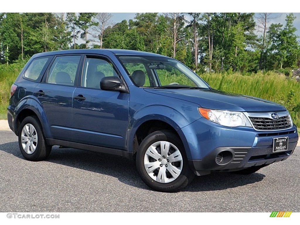 2009 Forester 2.5 X - Newport Blue Pearl / Platinum photo #1