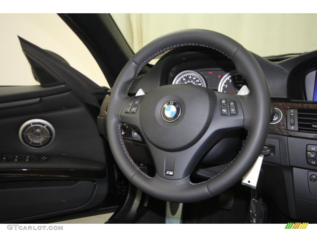 2010 BMW M3 Convertible Black Novillo Steering Wheel Photo #69912268