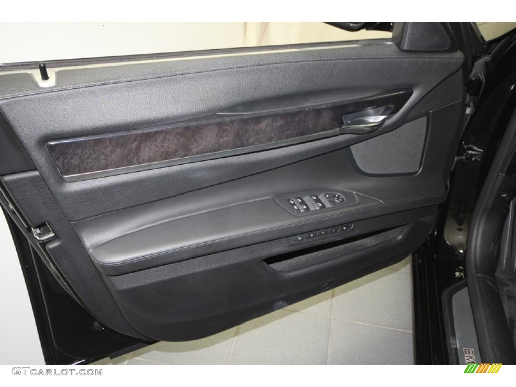 2009 BMW 7 Series 750Li Sedan Black Nappa Leather Door Panel Photo #69915533