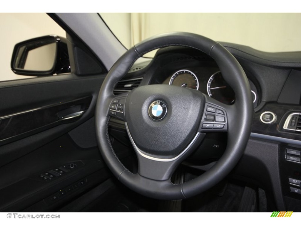 2009 BMW 7 Series 750Li Sedan Black Nappa Leather Steering Wheel Photo #69915683