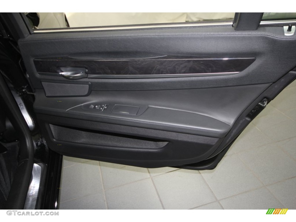 2009 BMW 7 Series 750Li Sedan Black Nappa Leather Door Panel Photo #69915736