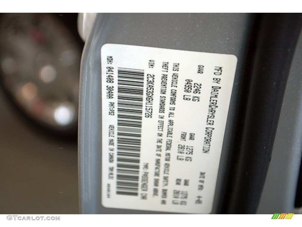 2006 Chrysler 300 Limited Color Code Photos