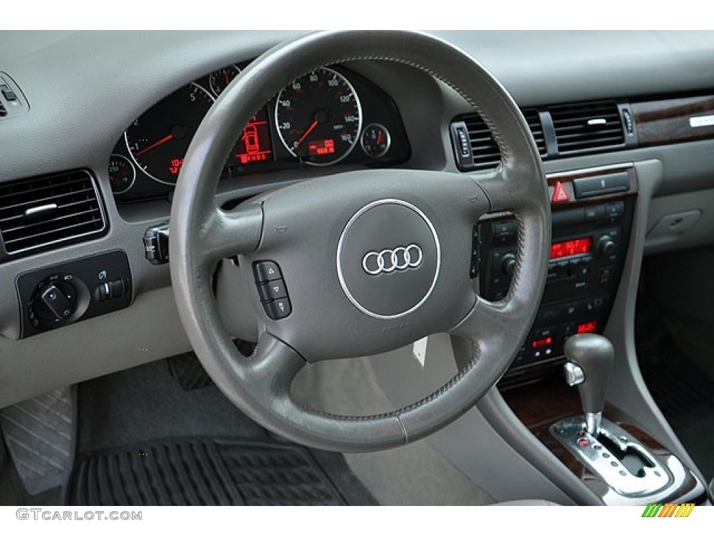 2004 Audi A6 3.0 quattro Sedan Platinum Steering Wheel Photo #69918782