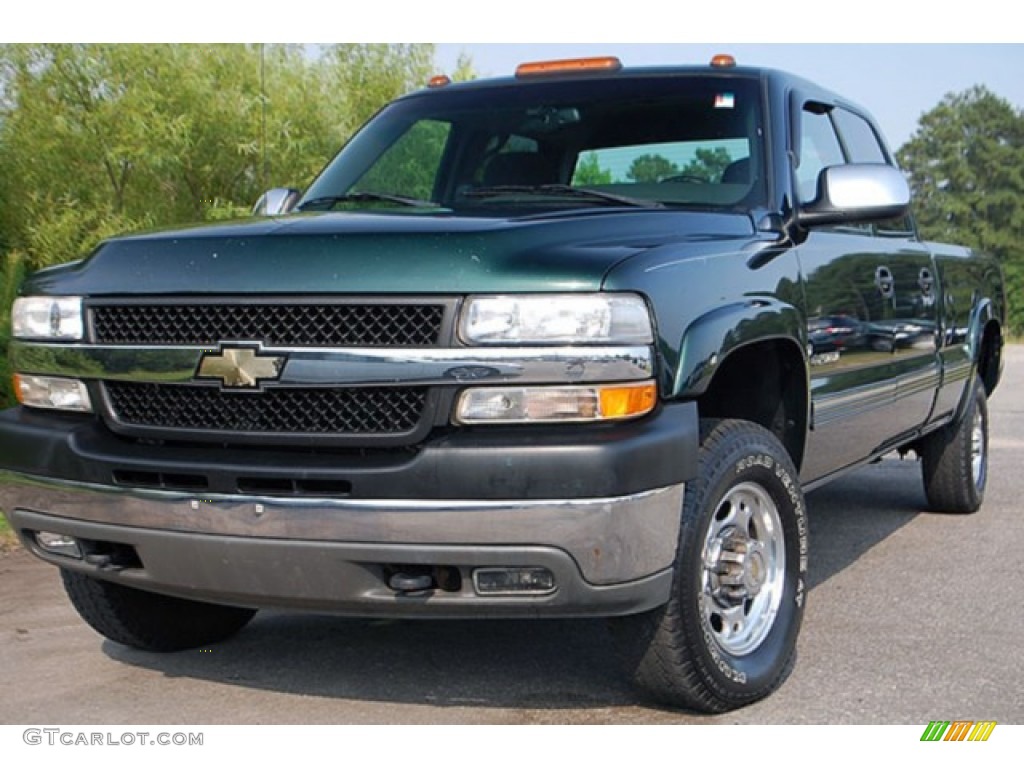 2001 Silverado 2500HD LS Crew Cab 4x4 - Forest Green Metallic / Graphite photo #2