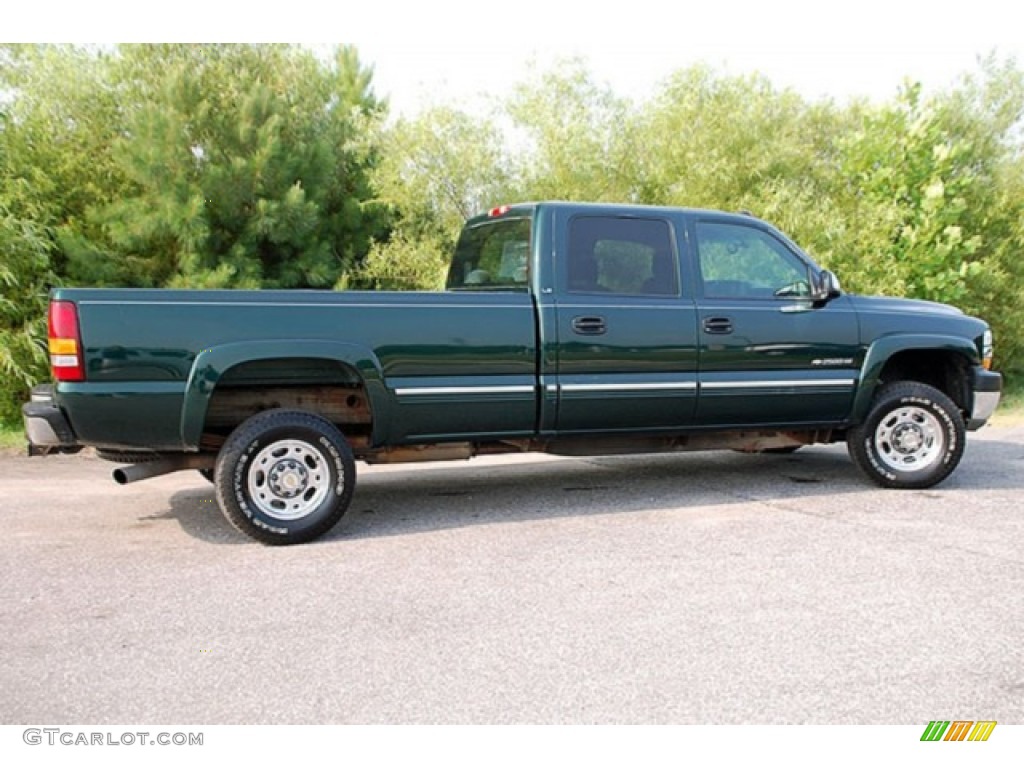 2001 Silverado 2500HD LS Crew Cab 4x4 - Forest Green Metallic / Graphite photo #5