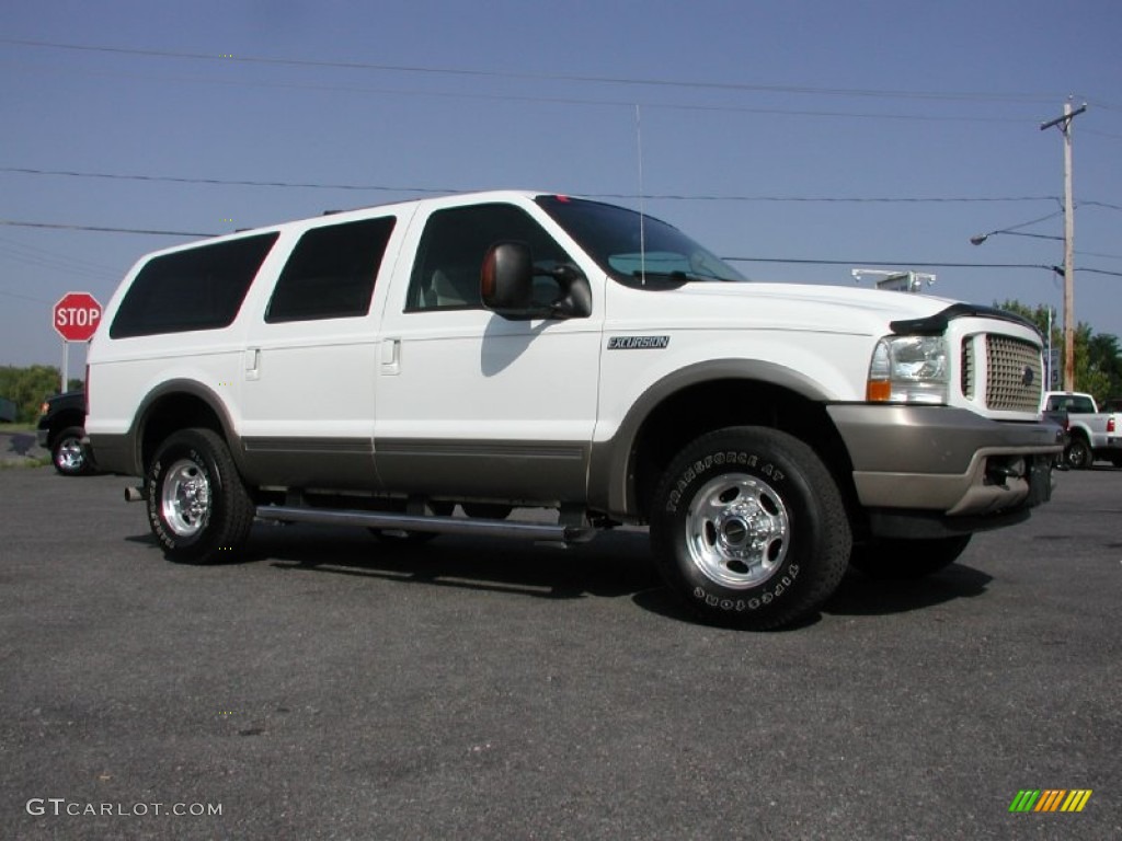 2004 Excursion Eddie Bauer 4x4 - Oxford White / Medium Parchment photo #92