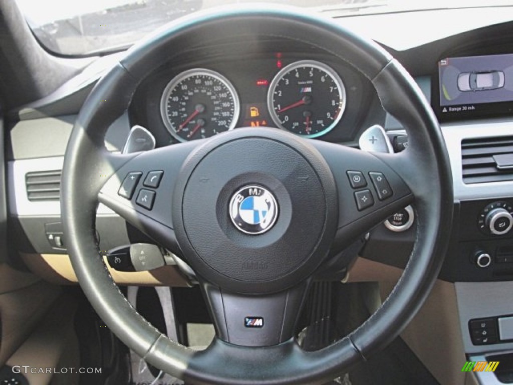 2008 BMW M5 Sedan Portland Brown Steering Wheel Photo #69923900