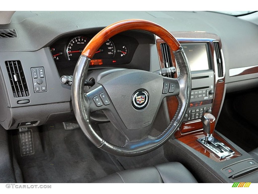 2005 Cadillac STS V8 Ebony Steering Wheel Photo #69924173