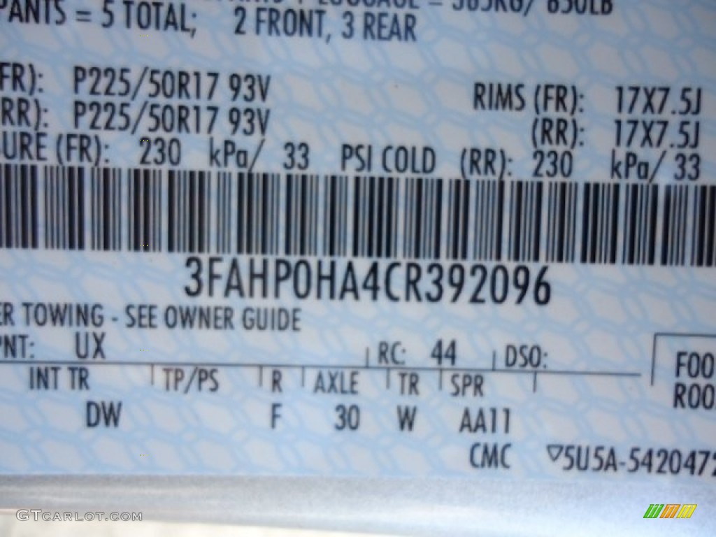 2012 Fusion SE - Ingot Silver Metallic / Charcoal Black photo #13