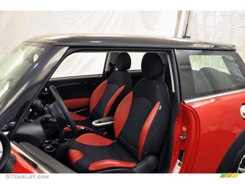 Rooster Red Leather/Carbon Black Interior 2008 Mini Cooper S Hardtop Photo #69929945