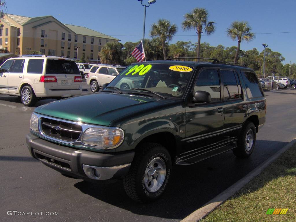 2000 Explorer XLT - Tropic Green Metallic / Medium Prairie Tan photo #7