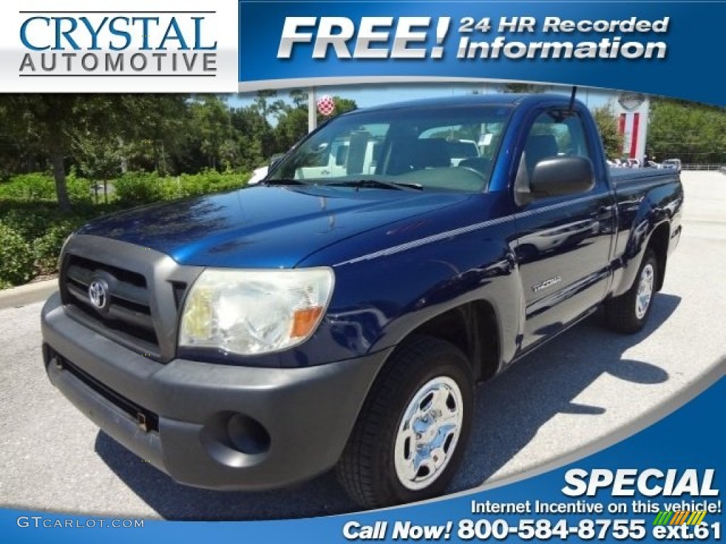 2005 Tacoma Regular Cab - Indigo Ink Blue Pearl / Graphite Gray photo #1
