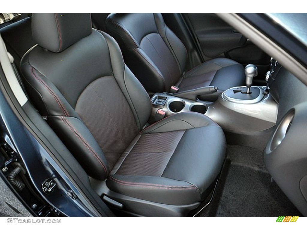 2012 Juke SL AWD - Graphite Blue / Black/Red Leather/Silver Trim photo #18