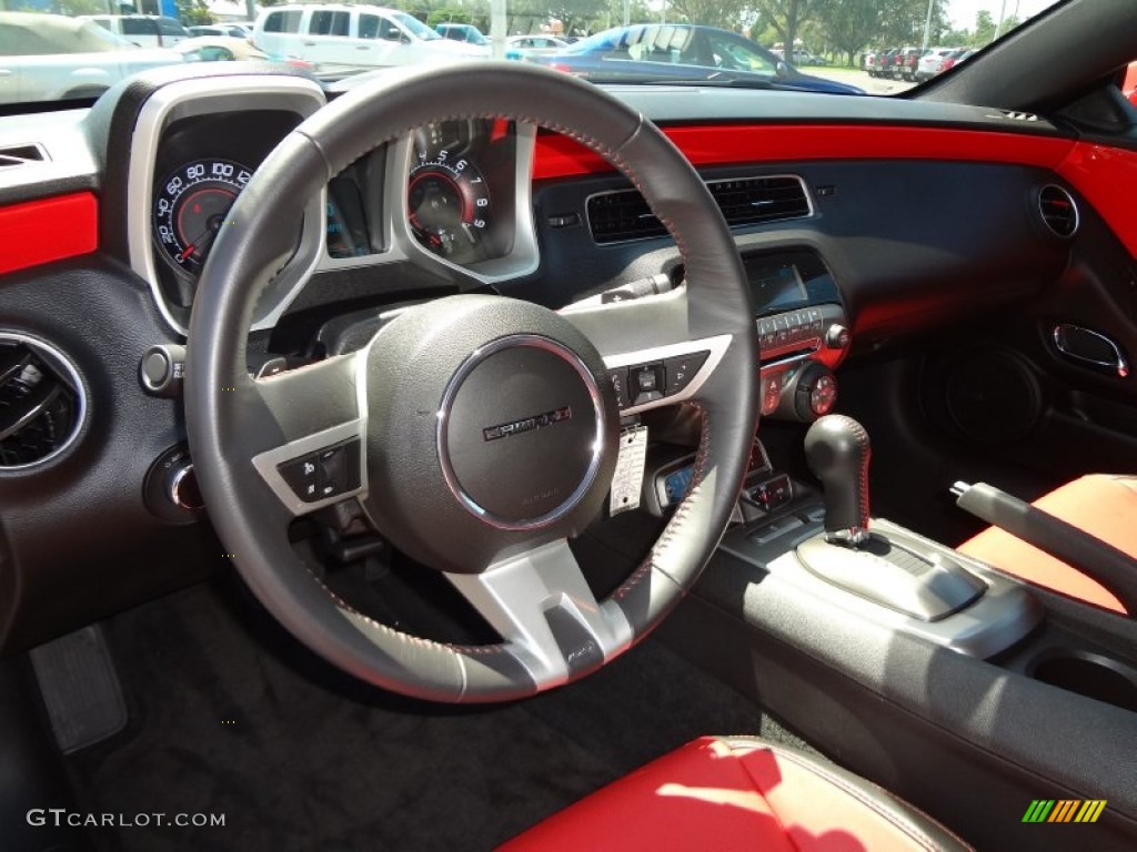 2011 Chevrolet Camaro SS/RS Coupe Inferno Orange/Black Steering Wheel Photo #69939971