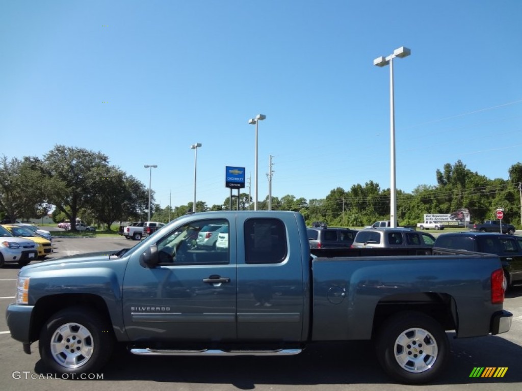 2010 Silverado 1500 LT Extended Cab - Blue Granite Metallic / Ebony photo #2