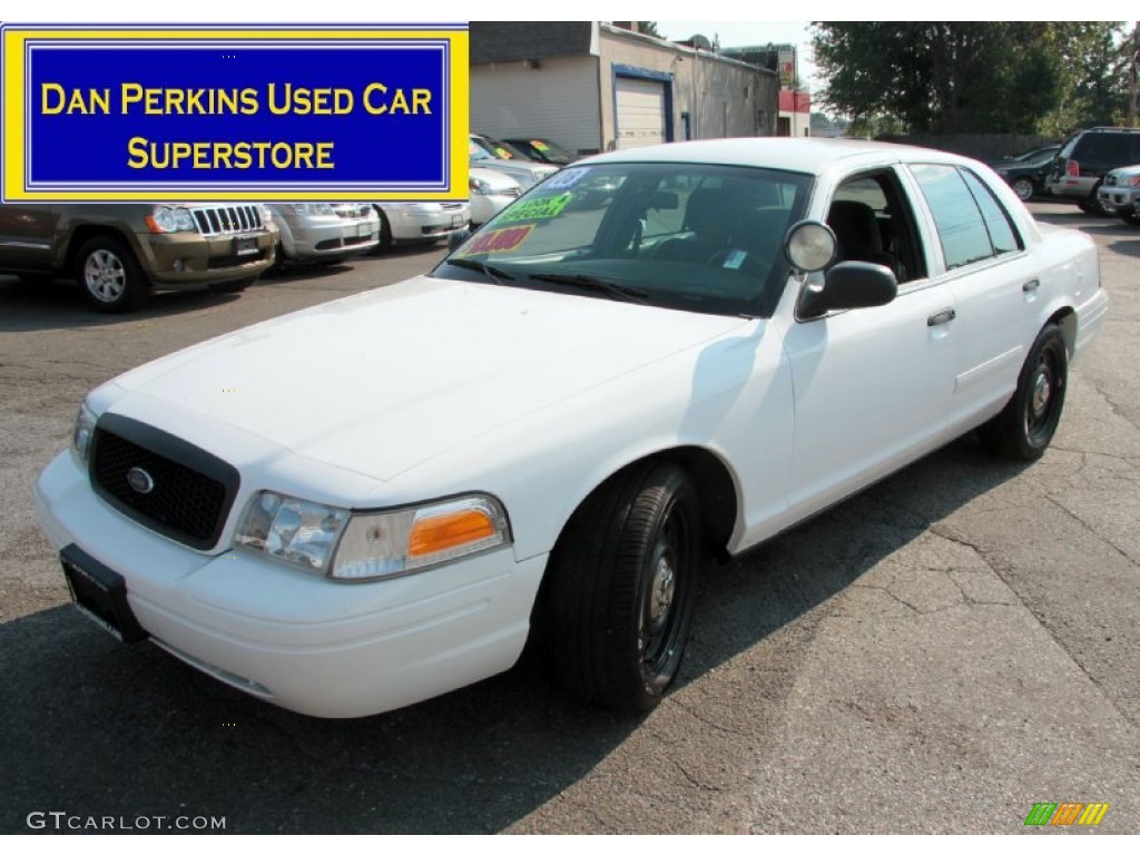 Vibrant White Ford Crown Victoria