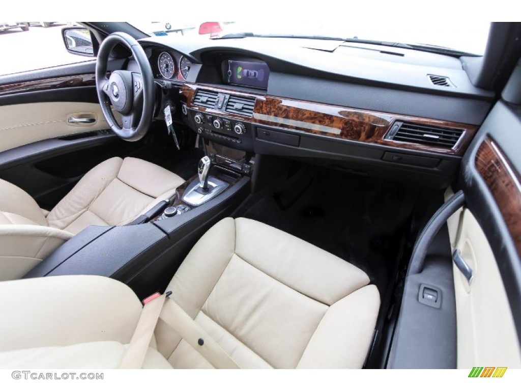2010 BMW 5 Series 550i Sedan Cream Beige Dashboard Photo #69944277