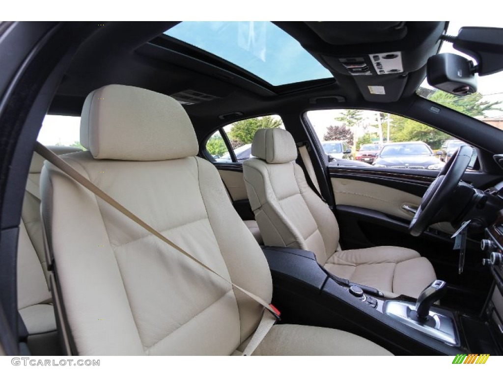 Cream Beige Interior 2010 BMW 5 Series 550i Sedan Photo #69944289