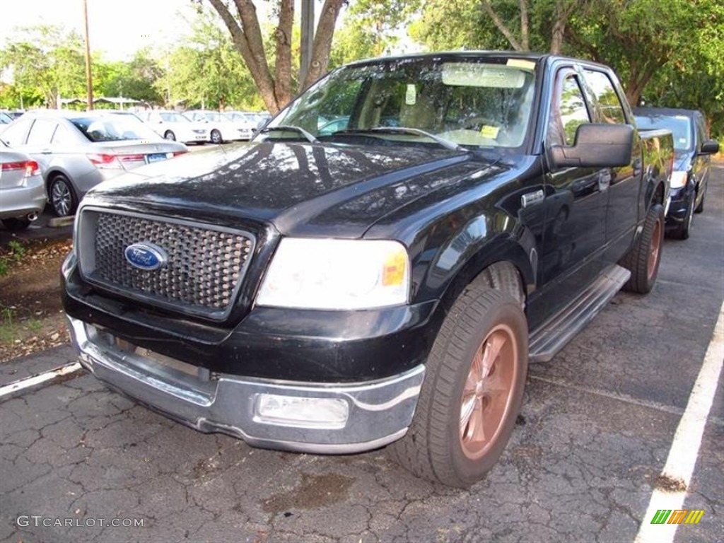 2004 F150 XLT SuperCrew - Black / Tan photo #4