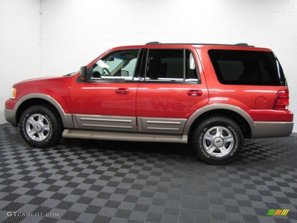 2003 Expedition Eddie Bauer 4x4 - Laser Red Tinted Metallic / Medium Parchment photo #7