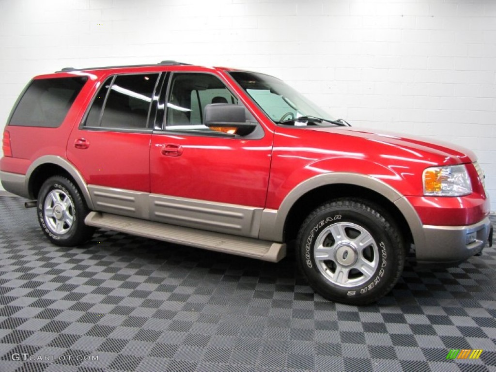 2003 Expedition Eddie Bauer 4x4 - Laser Red Tinted Metallic / Medium Parchment photo #8