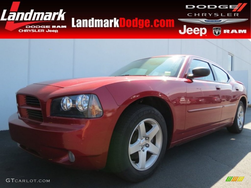 2008 Charger SXT - Inferno Red Crystal Pearl / Dark/Light Slate Gray photo #1