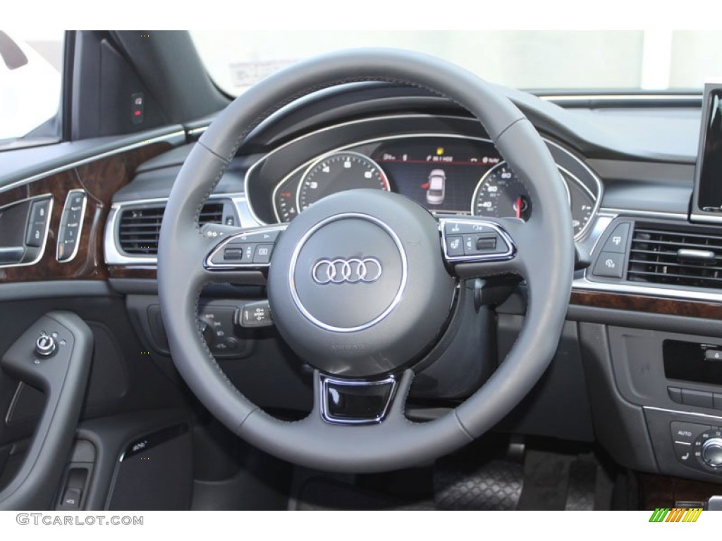 2013 Audi A6 2.0T quattro Sedan Black Steering Wheel Photo #69960706