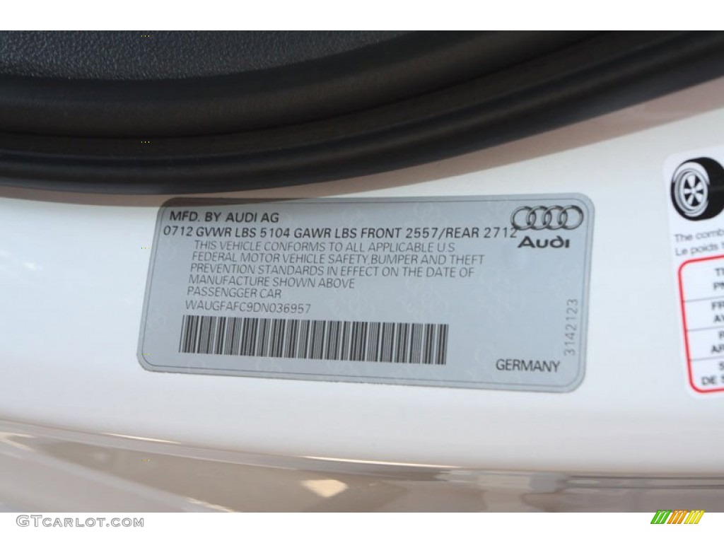 2013 Audi A6 2.0T quattro Sedan Info Tag Photo #69960812