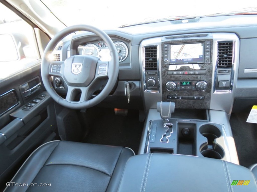 2012 Dodge Ram 1500 Laramie Longhorn Crew Cab 4x4 Dark Slate Gray Dashboard Photo #69961159
